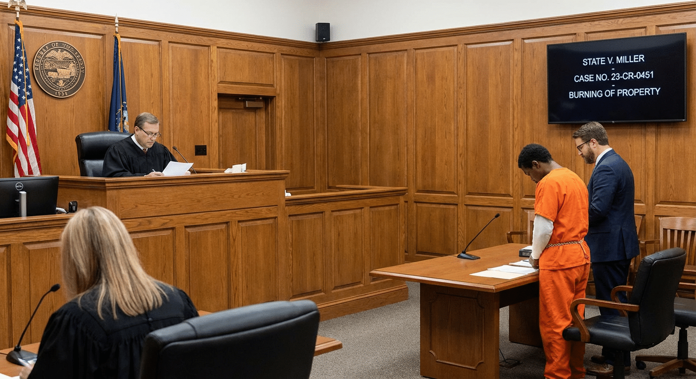 Audience de condamnation pour incendie volontaire au tribunal