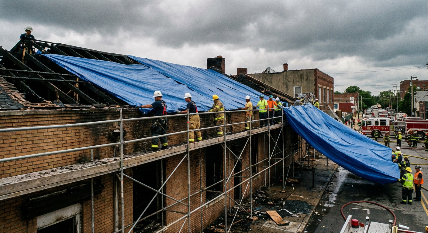 Bachage protection apres sinistre - Fire Forensic