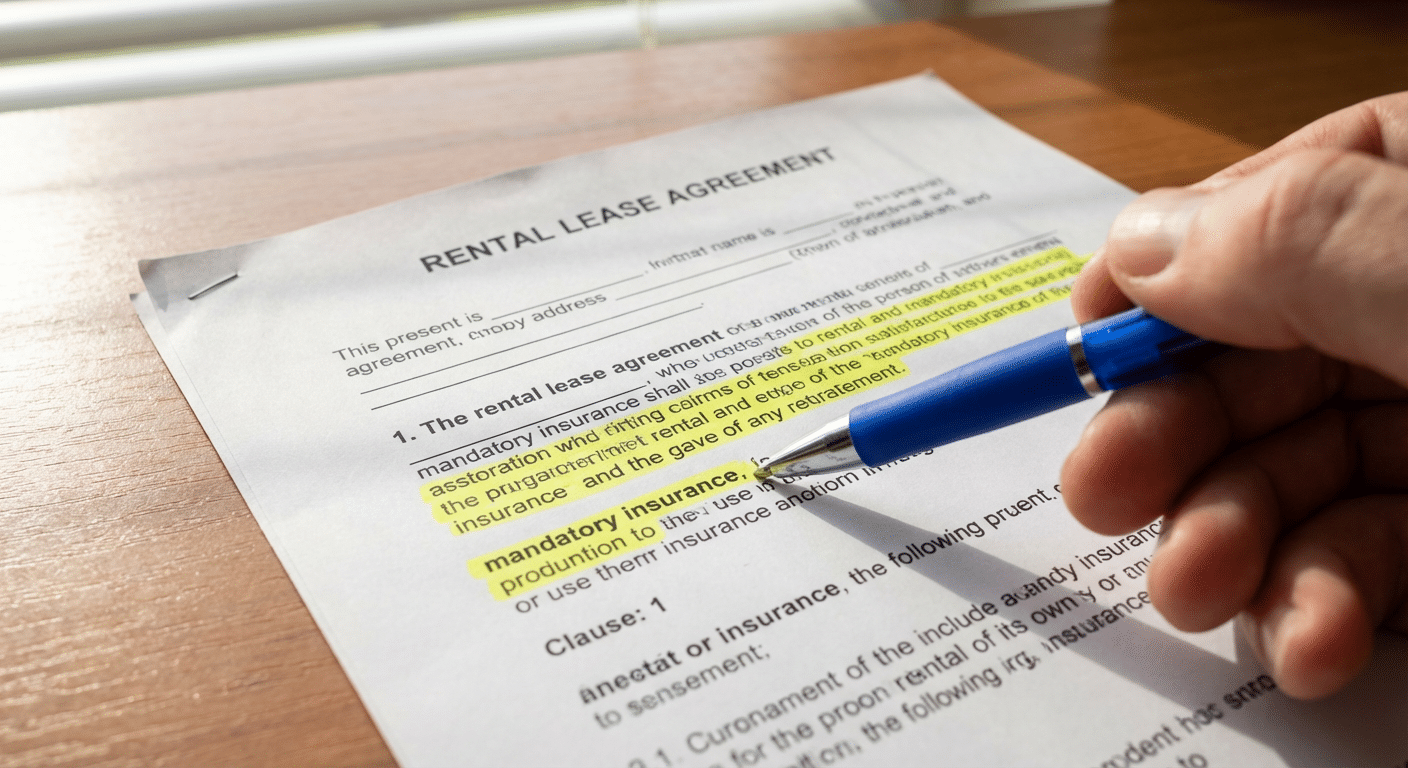Bail de location avec clause d assurance obligatoire surlignee
