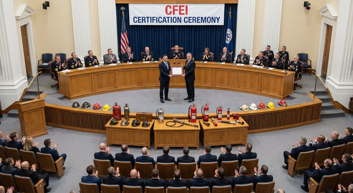 Ceremonie de certification CFEI pour expert incendie