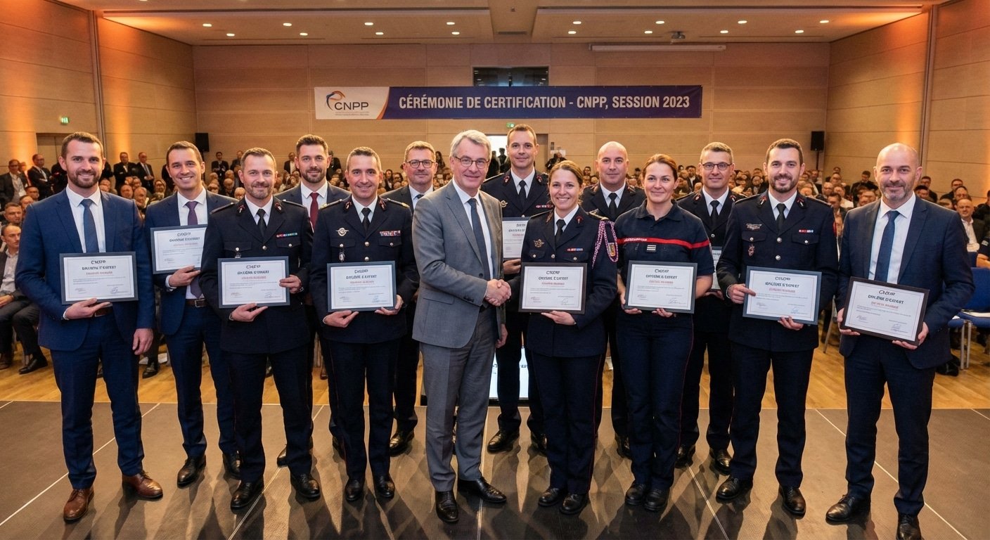 Ceremonie de remise de diplomes CNPP en securite incendie