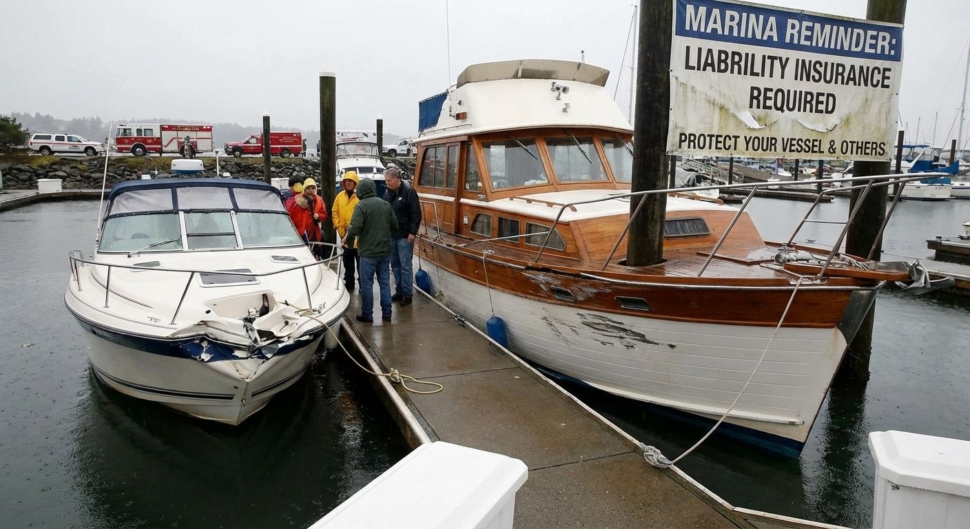 Dommages de collision de bateau dans une marina importance de l assurance responsabilite