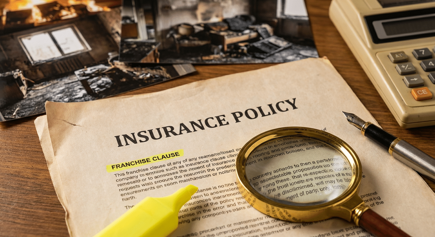 Contrat d'assurance incendie avec clause de franchise