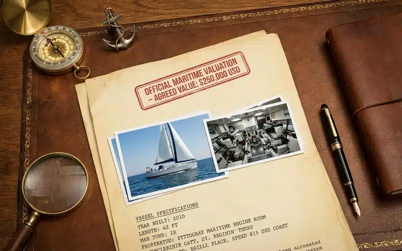 Document officiel d'estimation de valeur agreee d'un bateau
