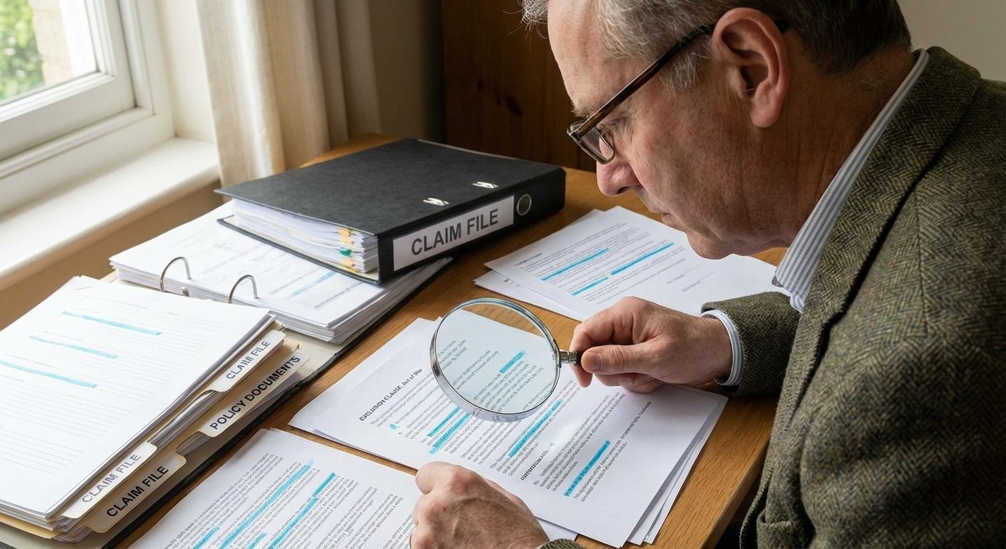 Expert analysant les clauses du contrat d'assurance incendie