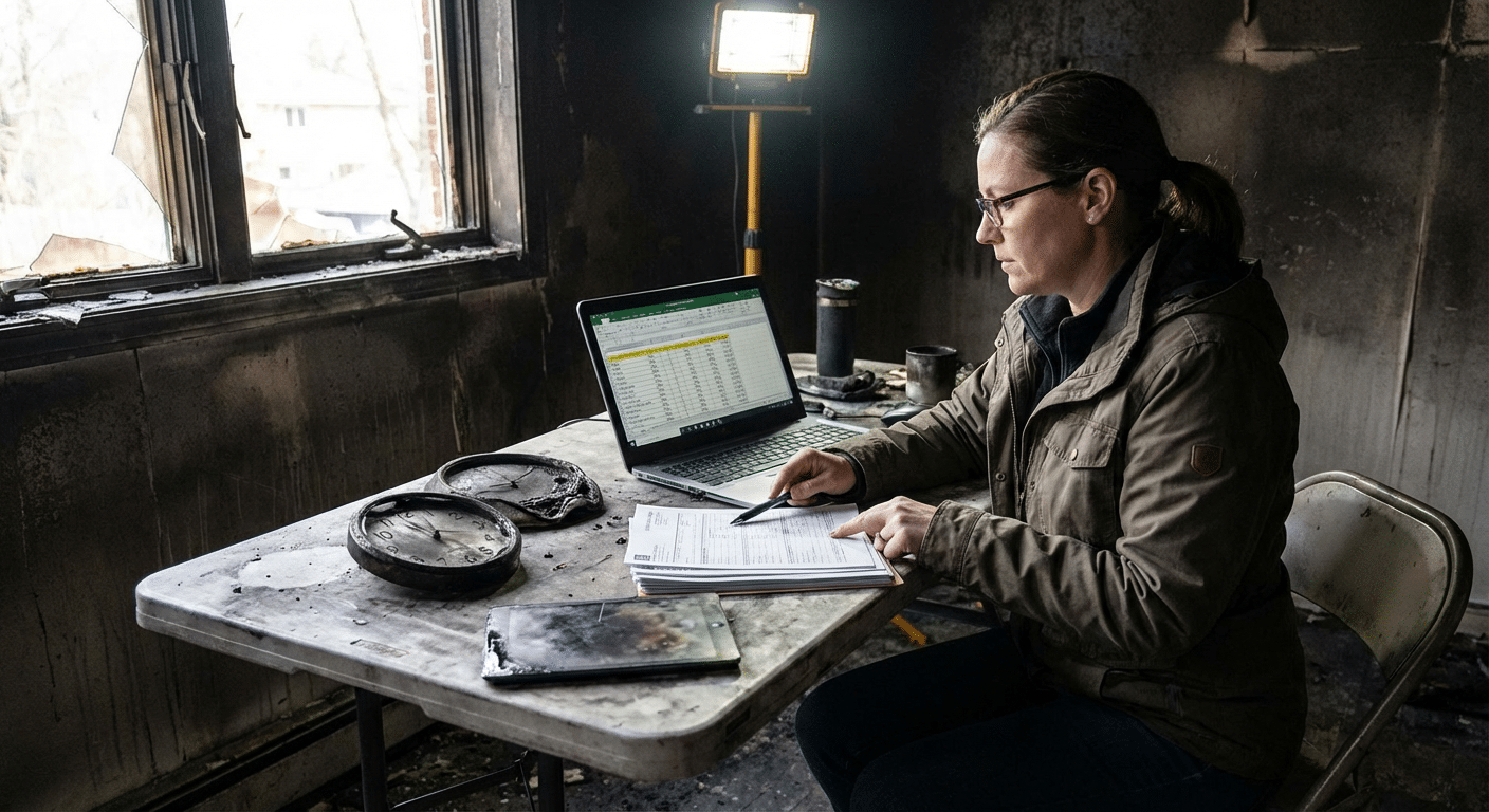 Expert calculant la depreciation des biens apres incendie