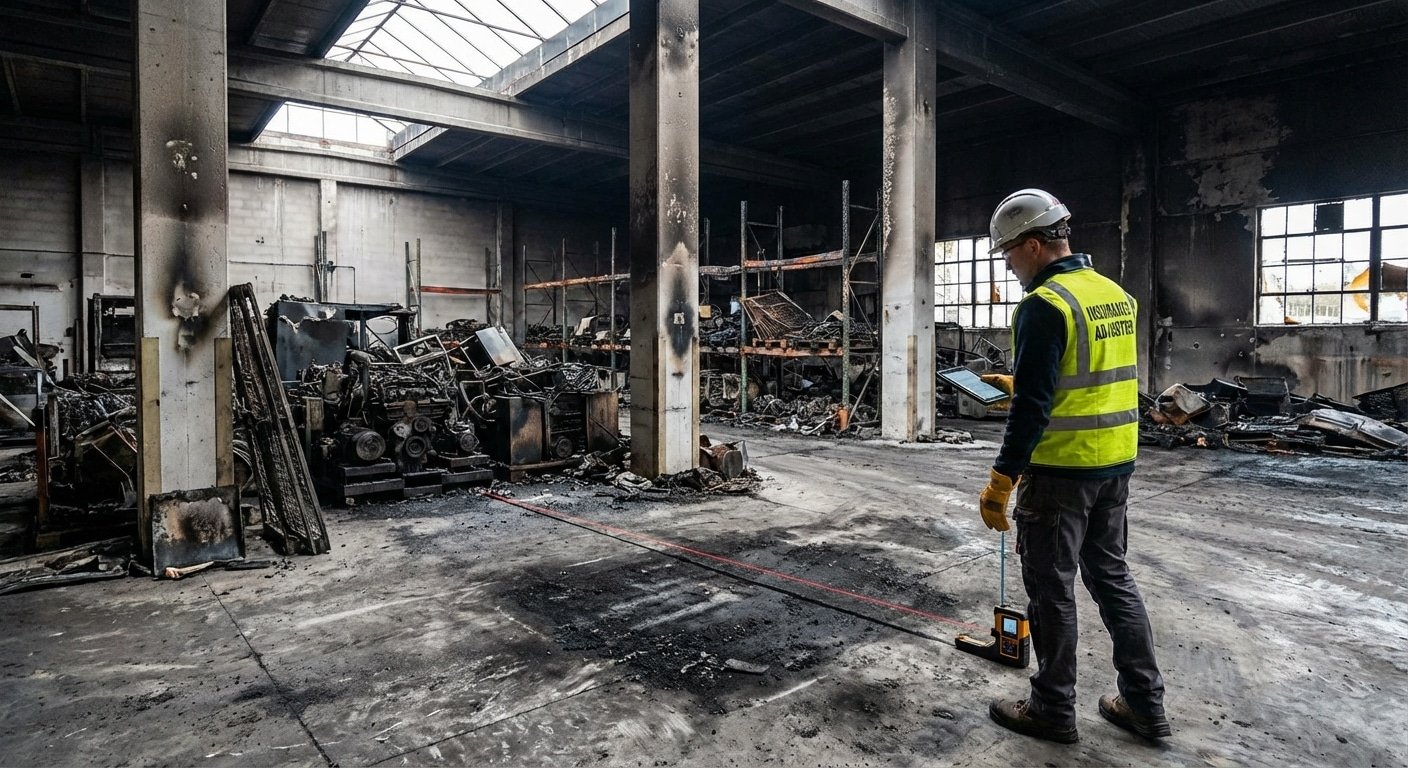 Documentation degats incendie industriel pour assurance