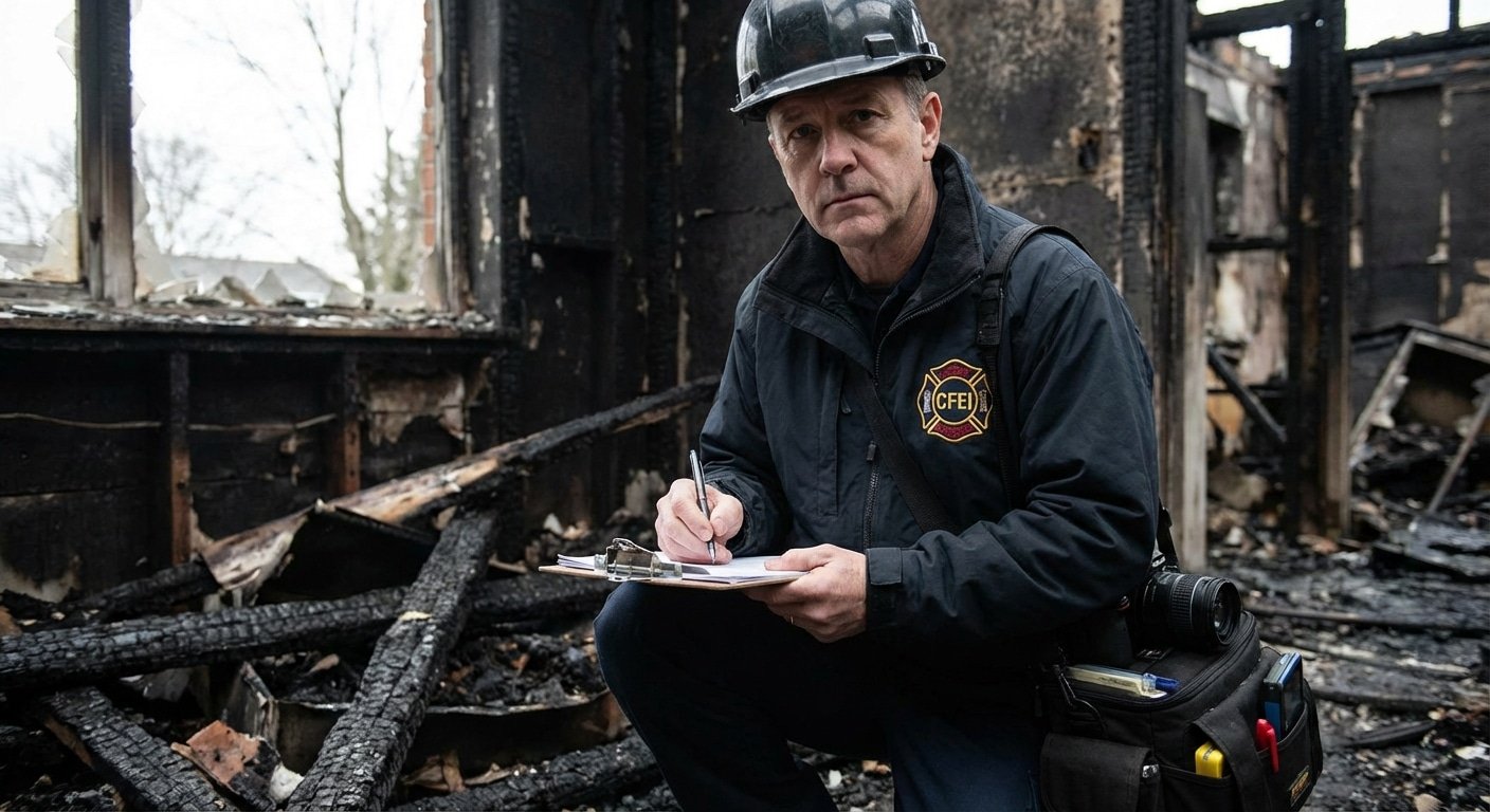 Expert en investigation incendie certifié CFEI sur le terrain