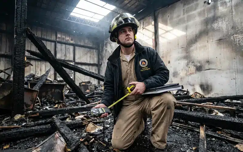 Expert independant examinant le point d origine du feu