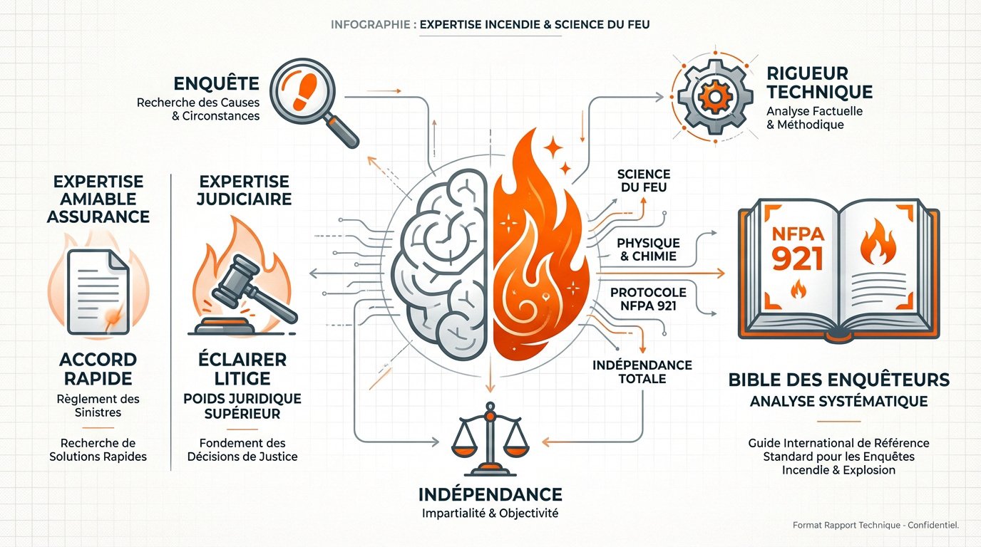Analyse scientifique d'une scène d'incendie selon la norme NFPA 921