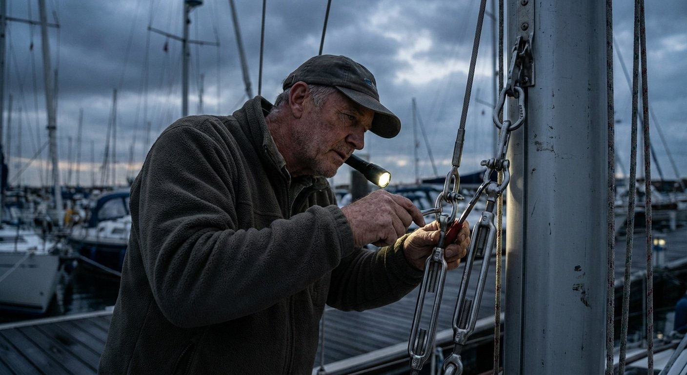 Expertise voilier - inspection du greement et du mat en marina