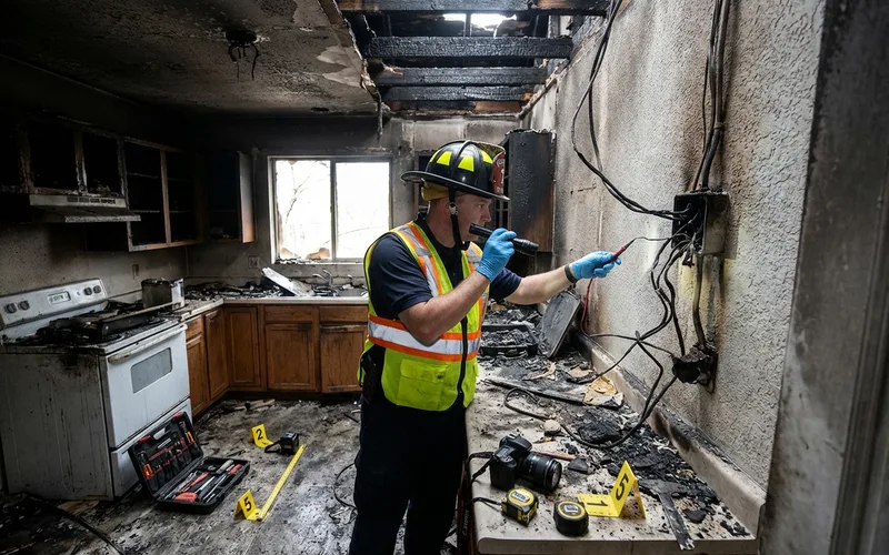 Investigation incendie dans une cuisine residentielle