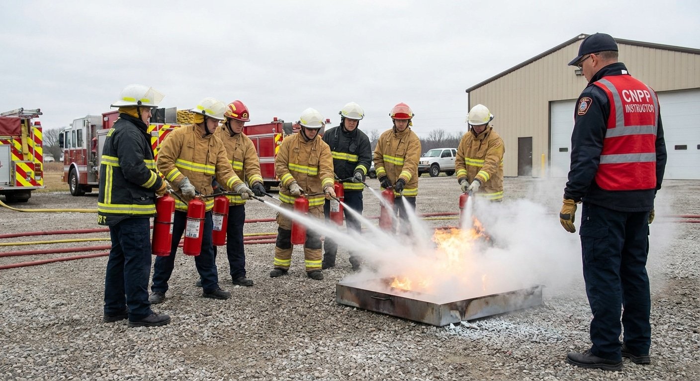 Formation pratique securite incendie avec exercice extincteur