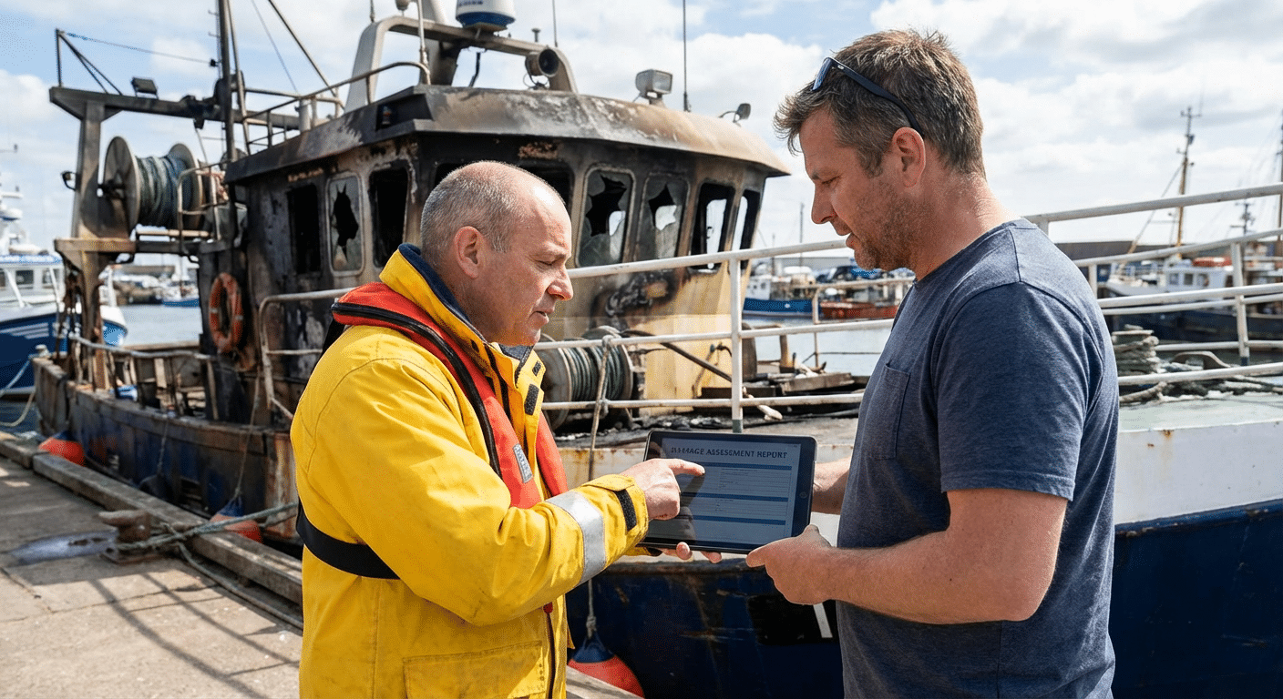 Expert maritime discutant du rapport avec le propriétaire du bateau