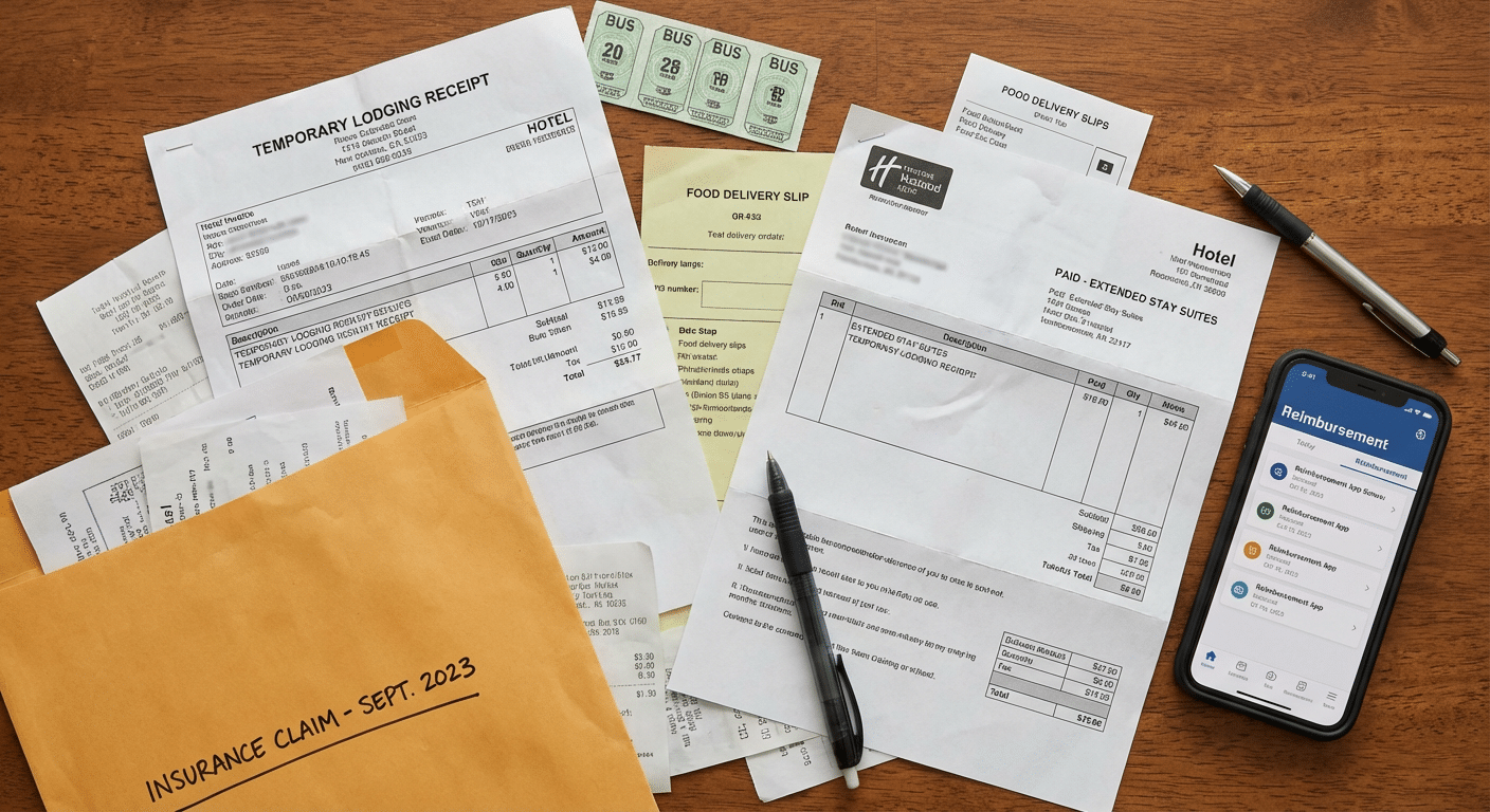 Justificatifs de frais de relogement temporaire et documents pour remboursement par l assurance