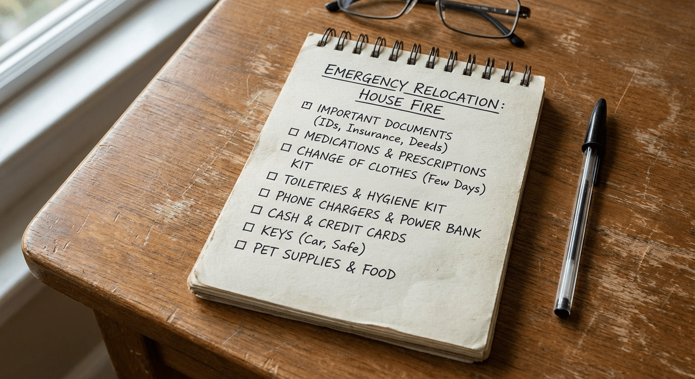 Liste des objets essentiels pour un relogement d urgence apres incendie