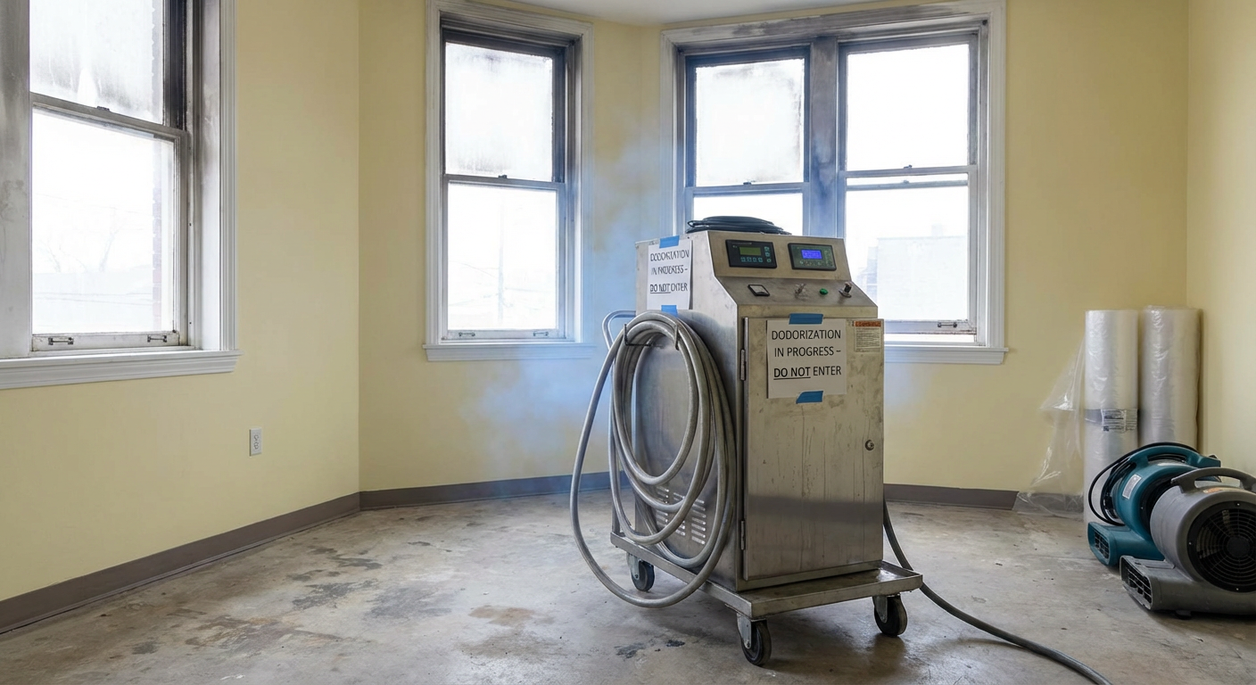 Generateur d ozone utilise pour la desodorisation professionnelle apres incendie