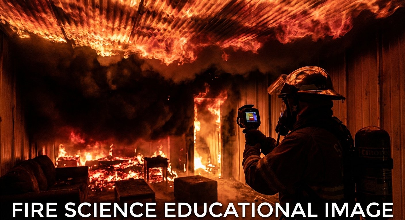 Flashover lors d un incendie : embrasement generalise d une piece avec flammes au plafond