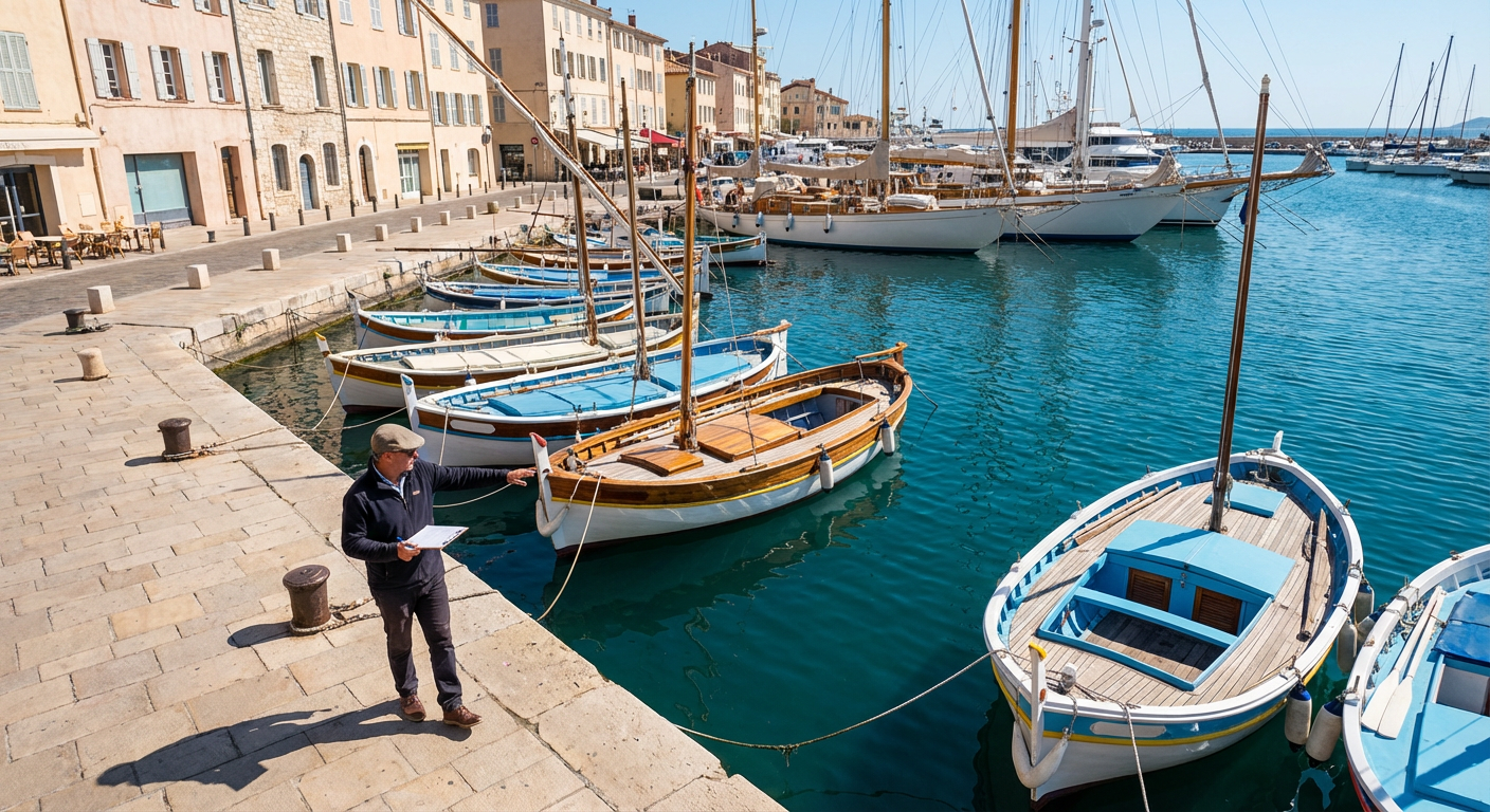 Port mediterraneen avec expert maritime en inspection