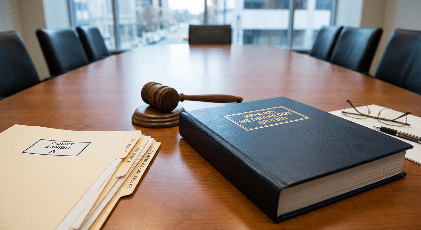 Rapport d expertise incendie NFPA 921 pret pour presentation au tribunal
