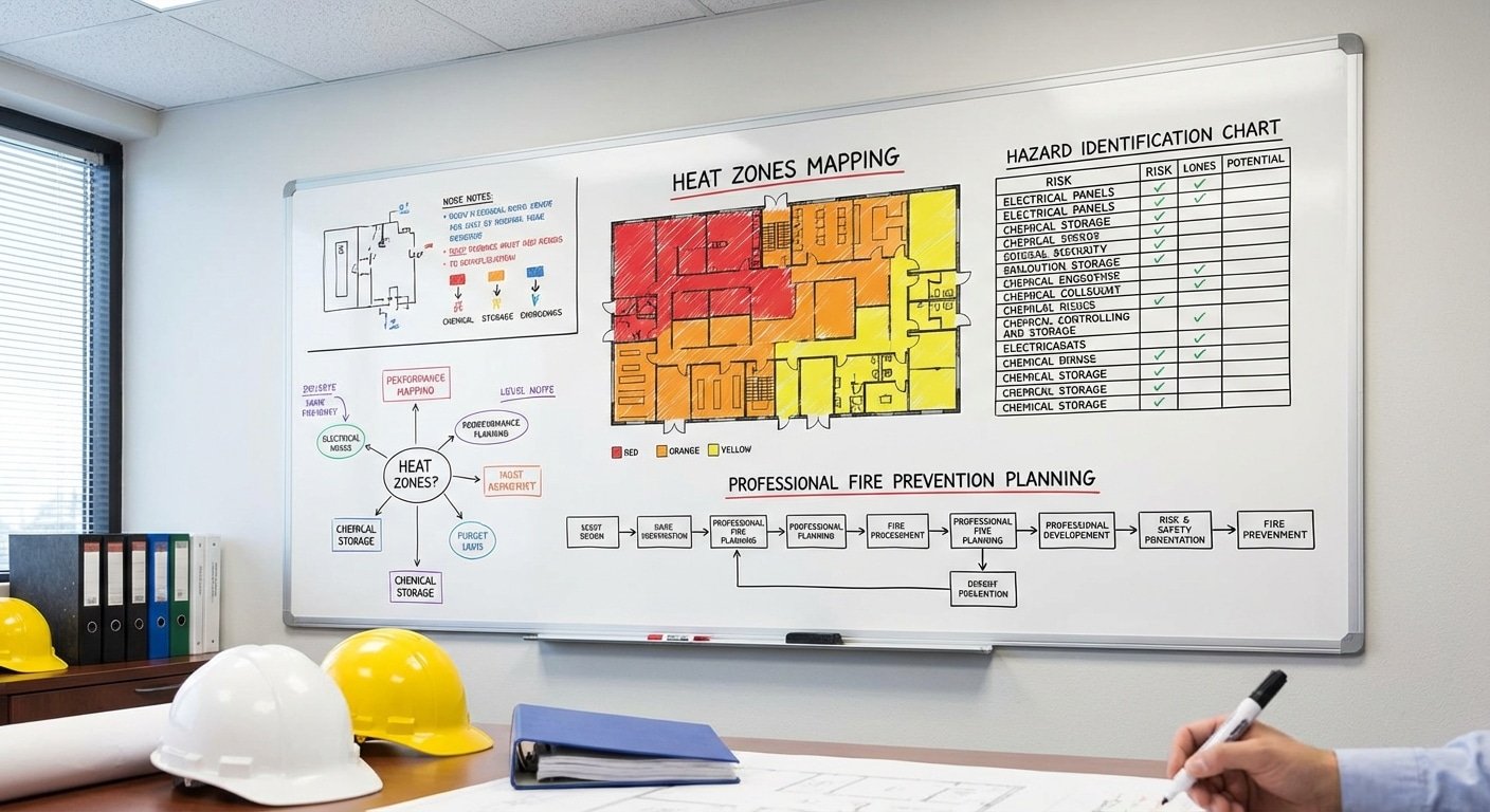 Schéma d'analyse des risques incendie en entreprise