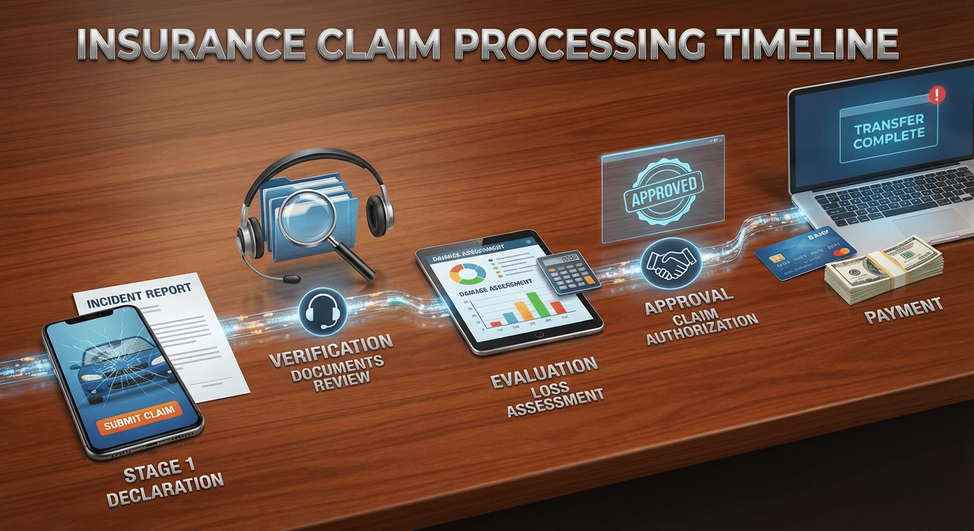 Timeline etapes indemnisation declaration au paiement