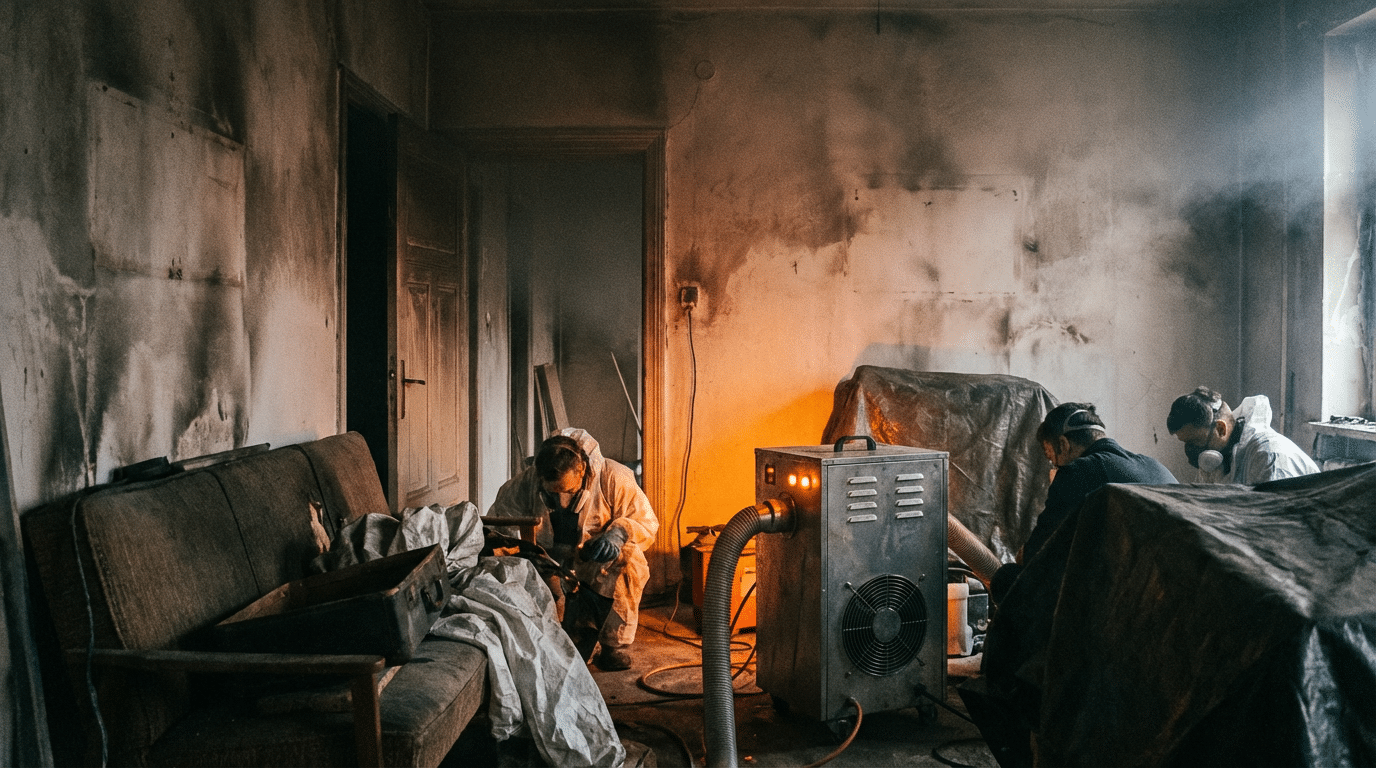 Traitement professionnel des odeurs persistantes apres incendie